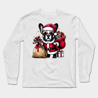 French Bulldog Santa Claus Christmas Long Sleeve T-Shirt